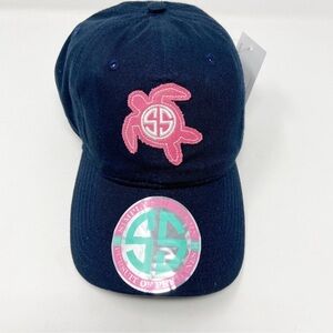 SIMPLY SOUTHERN Preppy Navy Hot Pink Turtle Baseball Cap Hat